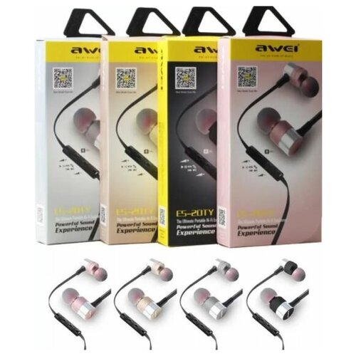 Наушники Awei ES-20TY золото с микрофоном и сменными насадками 74900₽