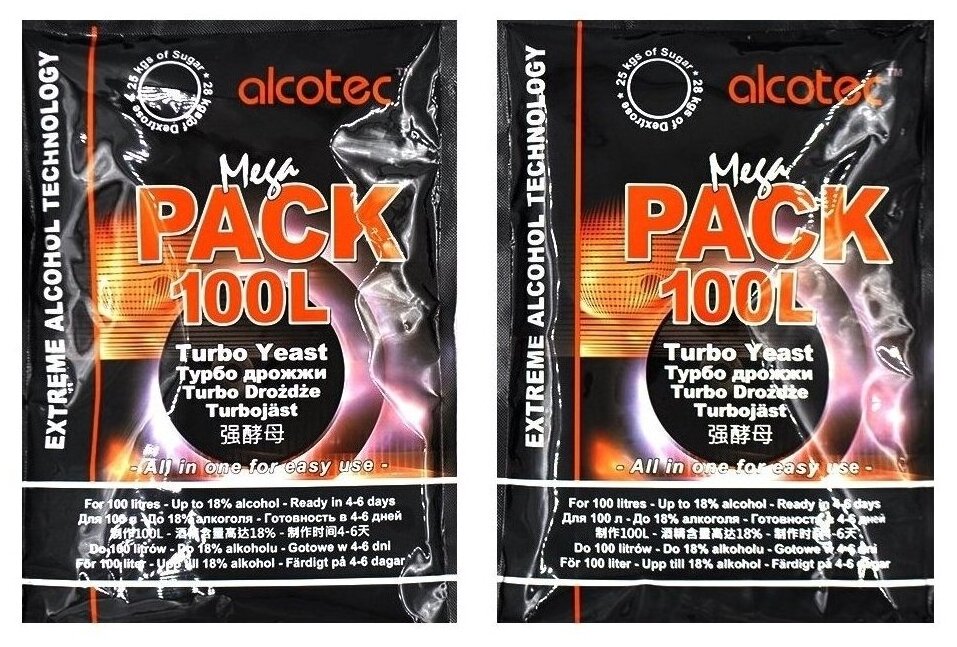 Дрожжи Alcotec спиртовые MegaPack 100L Turbo