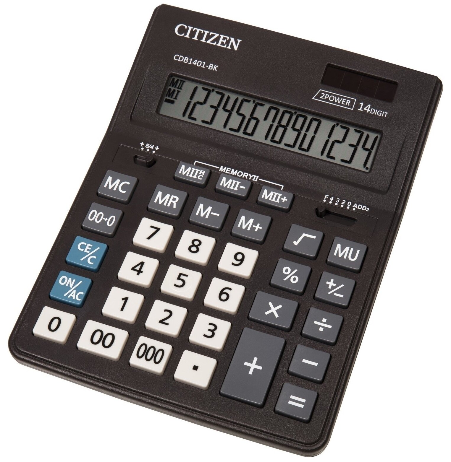 Калькулятор настольный Eleven Business Line CDB1401-BK, 14 разрядов, двойное питание, 155*205*35мм, черный