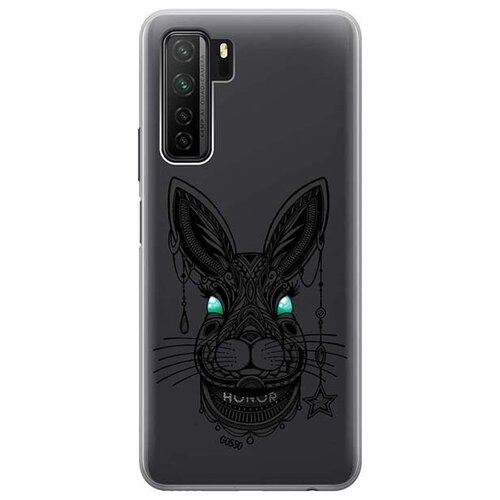 фото Ультратонкий силиконовый чехол-накладка для huawei nova 7 se / honor 30s с 3d принтом "grand rabbit" gosso