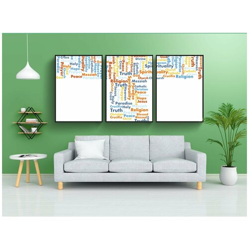 фото Набор модулных постеров для интерьера "католический, христос, христианин" 60x90 см. в тубусе, без рамки lotsprints