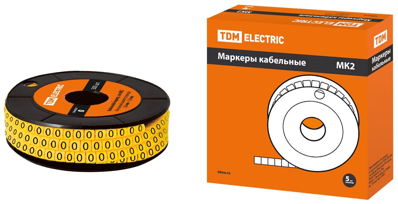 Маркер МК2 - 4мм символ "0" 500шт/ролл TDM - фотография № 1