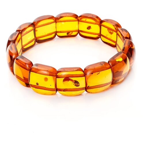 фото Amberholl красивый браслет из сияющего янтаря коньячного цвета