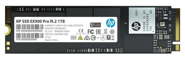 Внутренний SSD HP 1TB EX900 Pro PCIe 3x4 R/W - 1180/2250 MB/s (M2) 2280 TLC 3D NAND