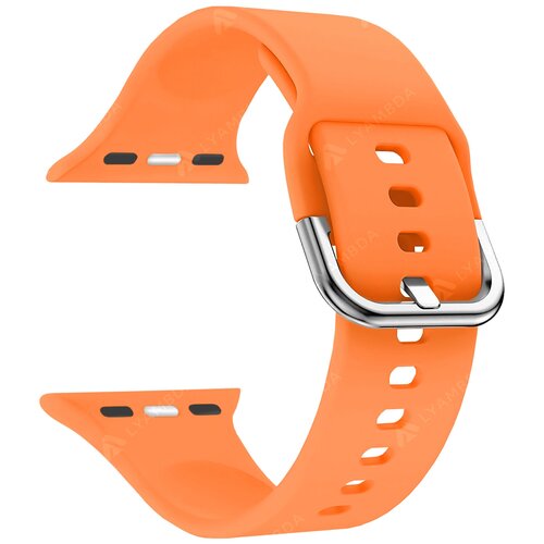 комплект 2 штук ремешок для часов 20 mm силикон lyambda avior оран dsj 11 03t 20 or Силиконовый ремешок для Apple Watch 42/44/45 mm LYAMBDA AVIOR DSJ-17-44-OR Orange
