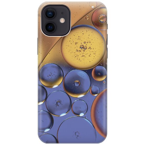 фото Силиконовый чехол на apple iphone 12 / 12 pro / эпл айфон 12 / 12 про с принтом "сине-желтые пузырьки" gosso