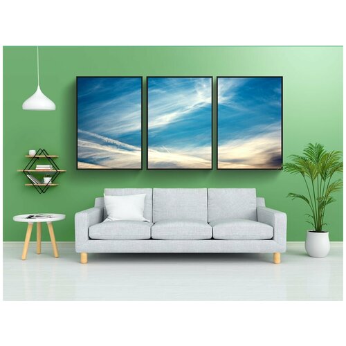 фото Набор модулных постеров для интерьера "облака, небеса, восход солнца" 60x90 см. в тубусе, без рамки lotsprints