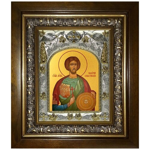 Икона Валерий мученик , в деревяном киоте мученик валерий севастийский икона в киоте 14 5 16 5 см