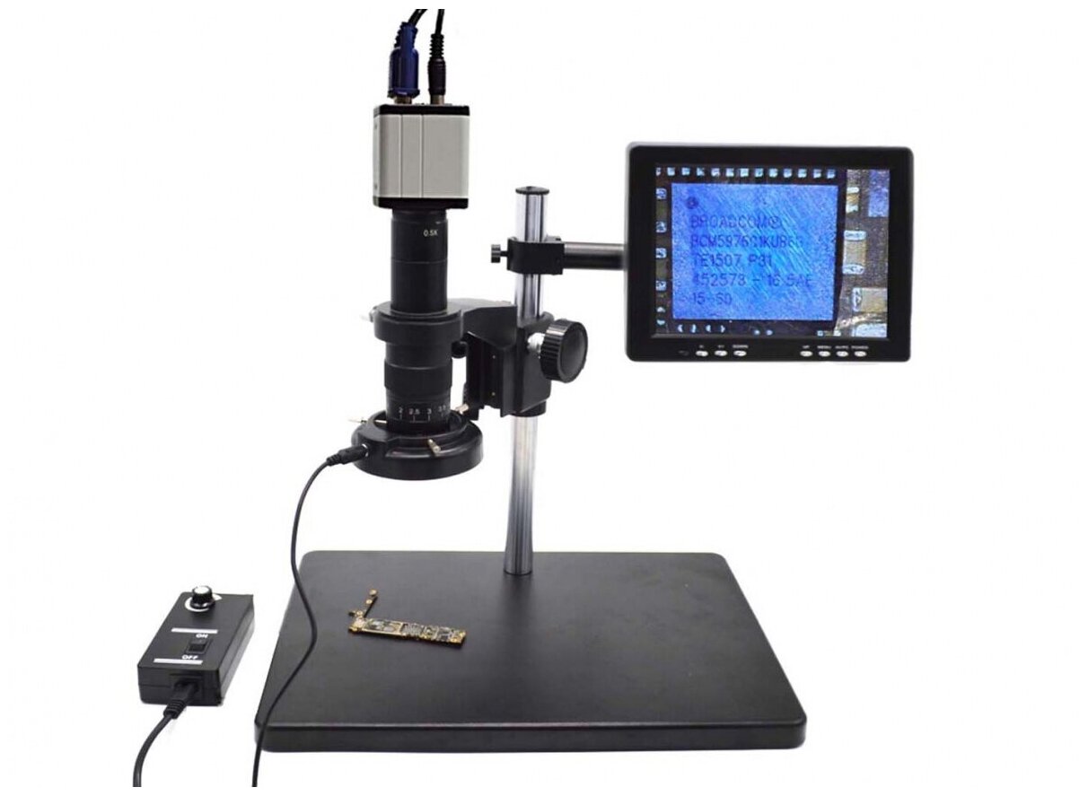 Видеомикроскоп с 8' экраном и регулируемой диодной подсветкой