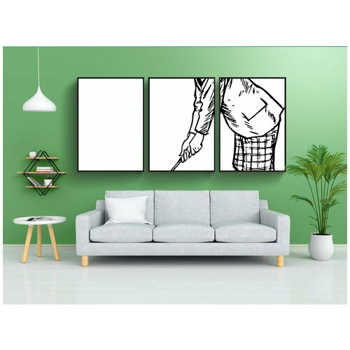 фото Набор модулных постеров для интерьера "персонаж, комикс, комические персонажи" 60x90 см. в тубусе, без рамки lotsprints