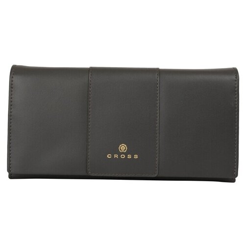 фото Кошелек cross, фактура гладкая, серый cross leather