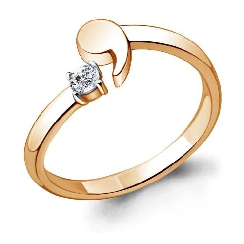 фото Кольцо из золочёного серебра aquamarine а68678а-п с фианитом diamant-online