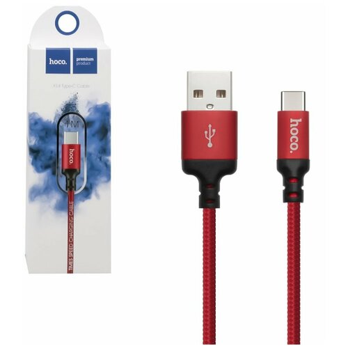 Кабель USB Hoco X14 Times speed Type-C, красный кабель hoco type c x14 times speed 100см 3000 mah красный