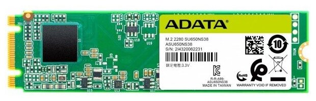 Накопитель Adata SSD M.2 Ultimate SU650 240GB SATA-III 3D TLC (ASU650NS38-240GT-B)