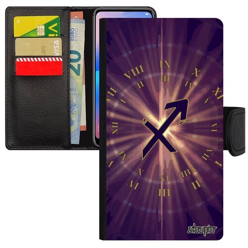 фото Модный чехол книжка для мобильного // iphone 8 // "гороскоп стрелец" каллиграфия дизайн, utaupia, фиолетовый