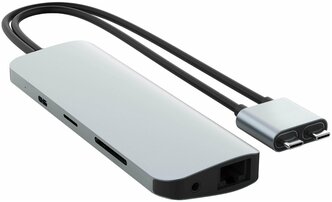 USB- хаб Hyper HyperDrive Viper 10- in-2 Hub (HD392- SILVER) для MacBook Pro/Air и других USB- C устройств (Silver)