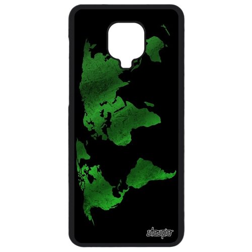 фото Стильный чехол на смартфон // xiaomi redmi note 9s // "карта мира" материк атлас, utaupia, черный