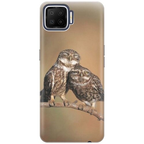 фото Ультратонкий силиконовый чехол-накладка для oppo a73 с принтом "пара совушек" gosso