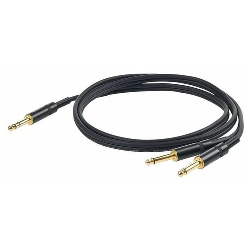 PROEL CHLP210LU15 - инсертый кабель, 6.3 джек стерео 2 х 6.3 джек моно, длина - 1,5м proel chlp210lu3 инсертый кабель 6 3 джек стерео