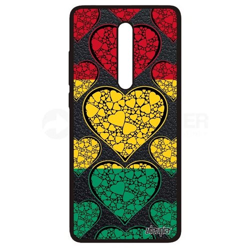 фото Необычный чехол для // xiaomi mi 9t // "флаг гвинеи с сердцем" туризм патриот, utaupia, цветной