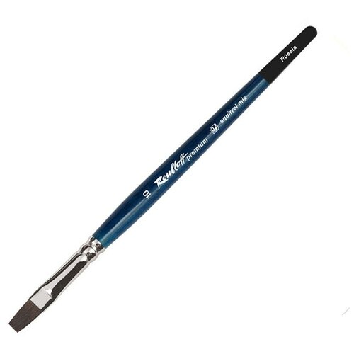 Купить Кисть Roubloff Кисть белка-микс плоская №22 ROUBLOFF Premium, короткая ручка (синяя), Кисти