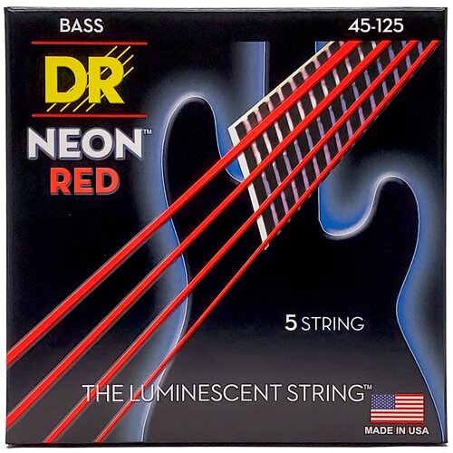 фото Dr strings nrb5-45 hi-def neon струны для 5-струнной бас-гитары
