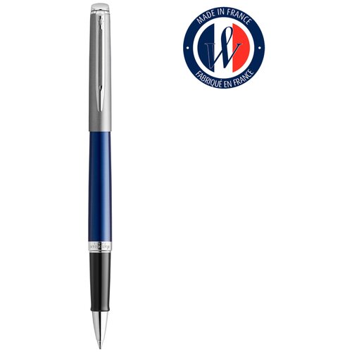 Ручка роллер Waterman Hemisphere (2146618) Matte SS Blue CT F черные чернила подар. кор.