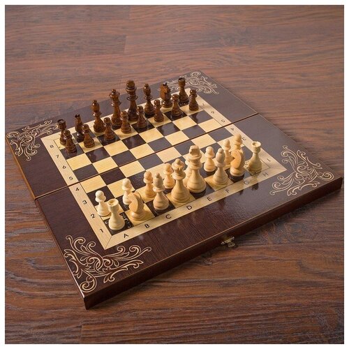 Шахматы Галант (доска дерево 50х50 см, фигуры дерево, король h=9.2 см) настольная игра ип фотьев шахматы галант 500x500