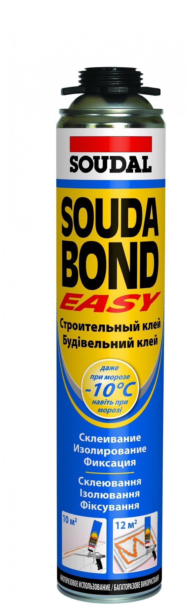 Полиуретановый клей Soudal в аэрозоле SOUDABOND EASY GUN WINTER 750 мл.