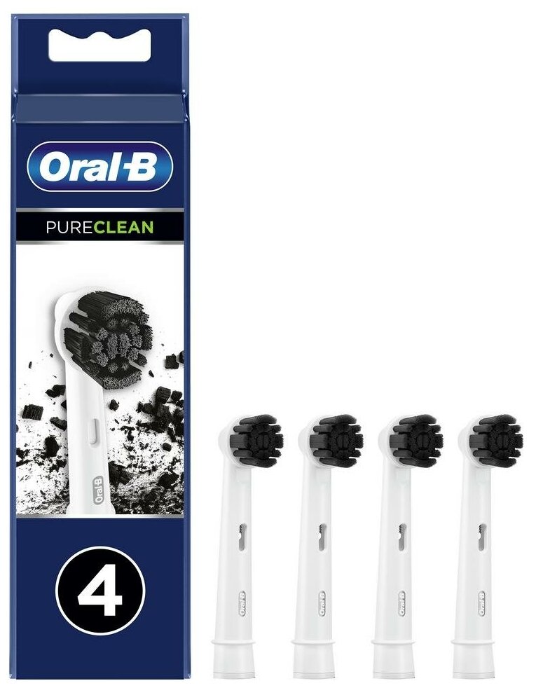 Насадки для зубной щетки ORAL-B EB20CH Pure Clean Charcoal 4 шт с древесным углем