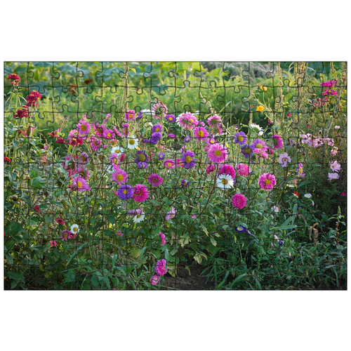 фото Магнитный пазл 27x18см."цветок, кровать, сад" на холодильник lotsprints
