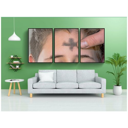 фото Набор модулных постеров для интерьера "aschermittwoch, крест пепел, крест знак" 60x90 см. в тубусе, без рамки lotsprints