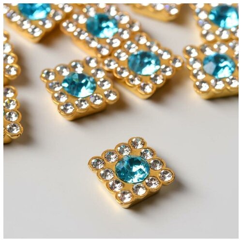 фото Декор для творчества пластик "квадрат голубой" набор 30 шт 1х1х0.5 см 5430440 арт узор