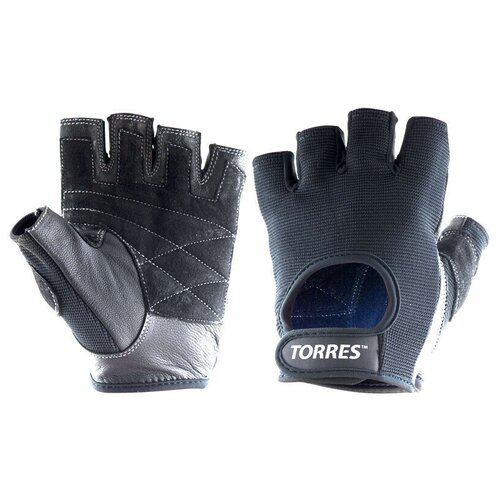 Облегченные спортивные тренировочные перчатки TORRES PL6047-L-1 натуральной кожи замши подбивка 3 мм для защиты от повреждений и сцепления