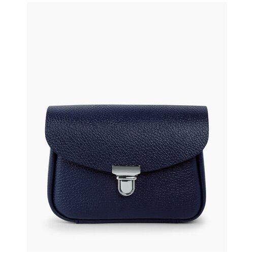 фото Женская поясная сумка из натуральной кожи синяя a001 sapphire mini grain divalli