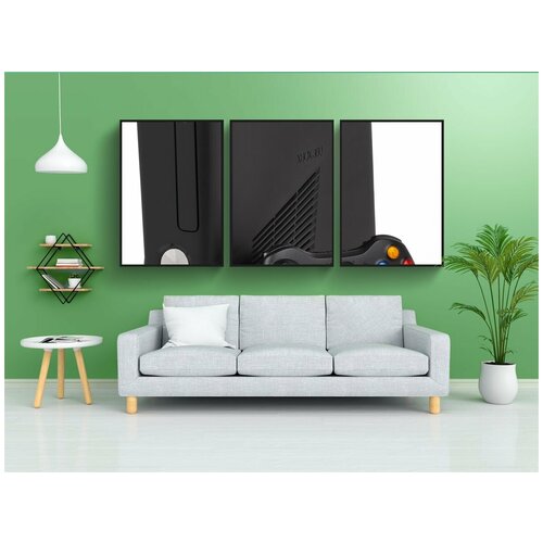 фото Набор модулных постеров для интерьера "видео игры консоль, видео игры, играть" 60x90 см. в тубусе, без рамки lotsprints