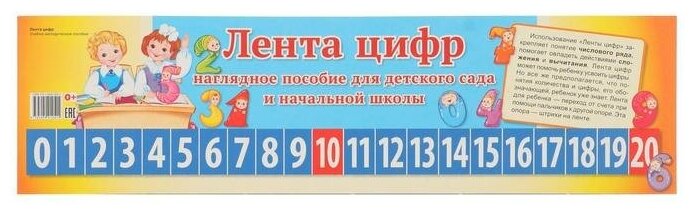 Лента цифр Наглядное пособие для детского сада и начальной школы - фото №1