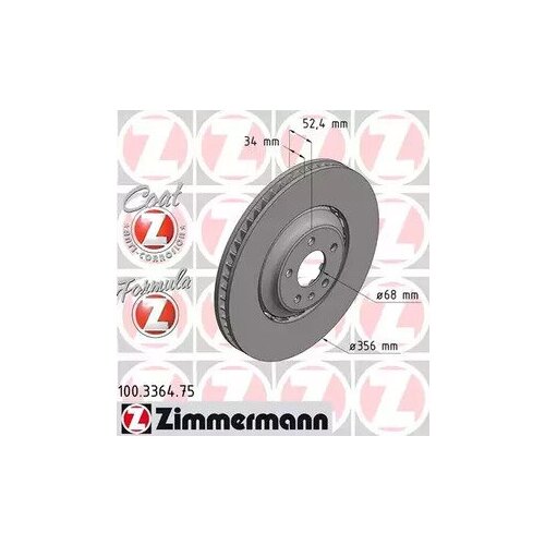 Диск Тормозной Вентилируемый Formula Z Zimmermann арт. 100.3364.75
