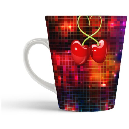 фото Кружка-латте coolpodarok абстракция две вишенки в форме сердца