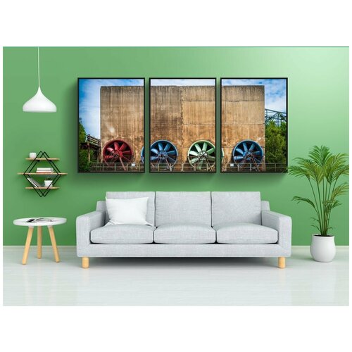 фото Набор модулных постеров для интерьера "ландшафтный парк, дуйсбург, рурская область" 60x90 см. в тубусе, без рамки lotsprints