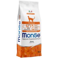 Сухой корм для стерилизованных кошек Monge Natural Superpremium Monoprotein, с уткой 10 кг