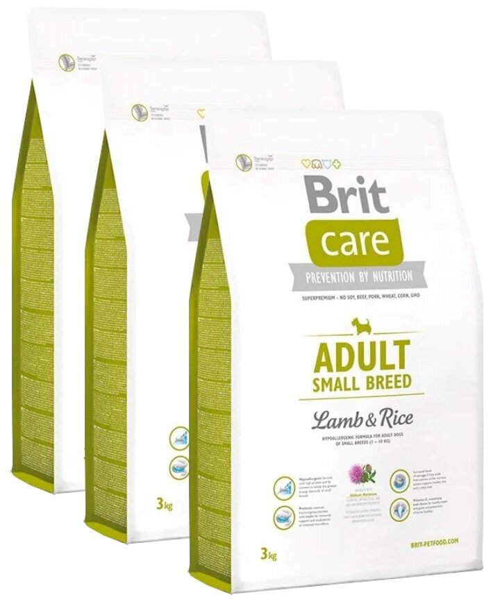 Сухой корм для собак Brit Care, гипоаллергенный, ягненок, с рисом (для ...