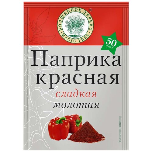 Волшебное дерево Пряность Паприка красная сладкая молотая, 50 г, пакет