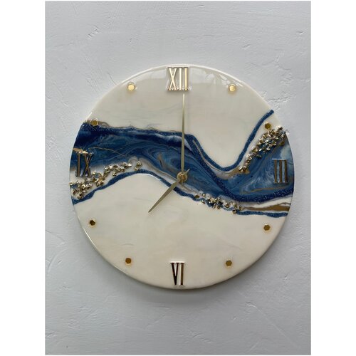 Авторские часы из эпоксидной смолы ШУМ водопада