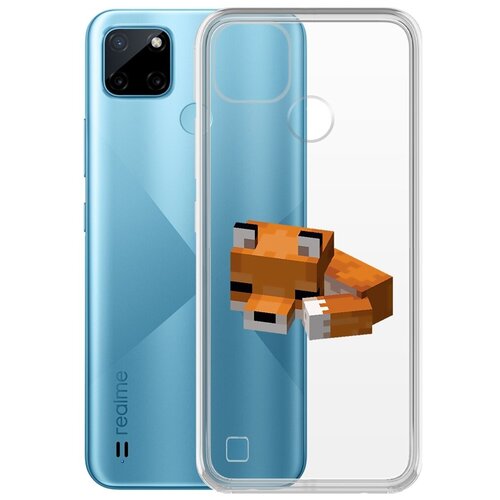 Чехол-накладка Krutoff Clear Case Minecraft-Спящий Лисенок для Realme C21Y чехол накладка krutoff clear case абстракт 8 для realme c21y