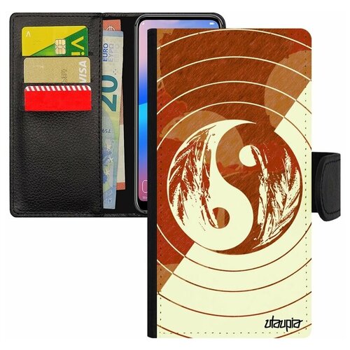 фото Чехол книжка на смартфон galaxy s7 edge, "инь и ян" гармония черное и белое utaupia