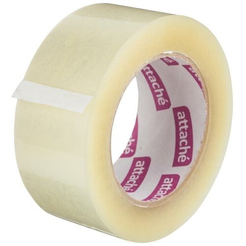 Клейкая лента (скотч) упаковочная Attache (48мм x 132м, 45мкм, прозрачная), 4шт. 1 piece 2x 15 ft foil roll adhesive reflective high temperature heat wrap tape