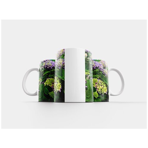 фото Кружка "гортензия, декоративный кустарник, садовая гортензия" 320 мл lotsprints