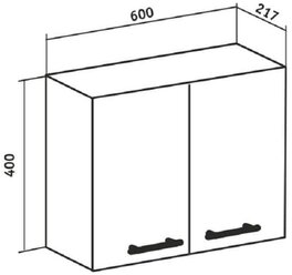 Шкаф подвесной Runo рондо 60х40 белый (00000001182/Вн Ш63 RUNO)