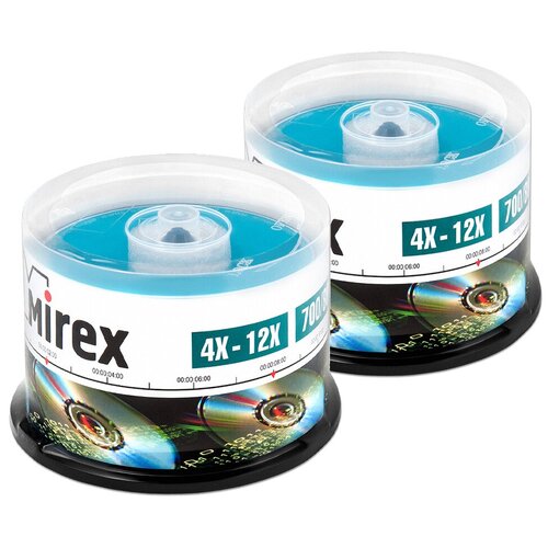 Диск Cd-rw Mirex 700 Mb, 12х, Cake Box (50), (50/300) .